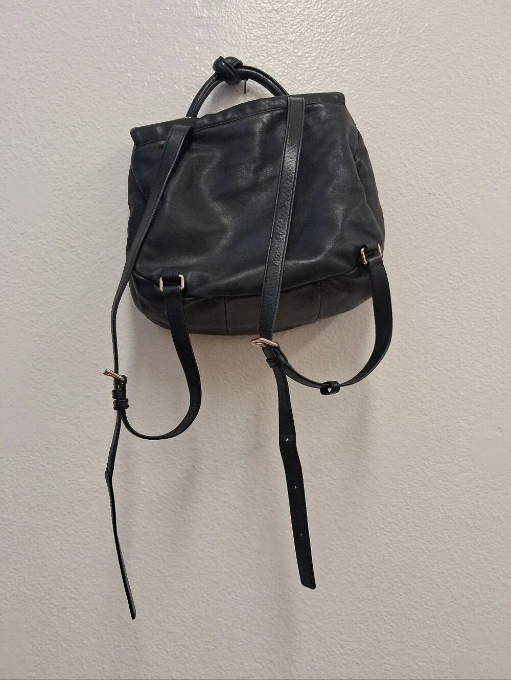 Marc by Marc Jacobs Black Leather Knotted Marchive Backpack